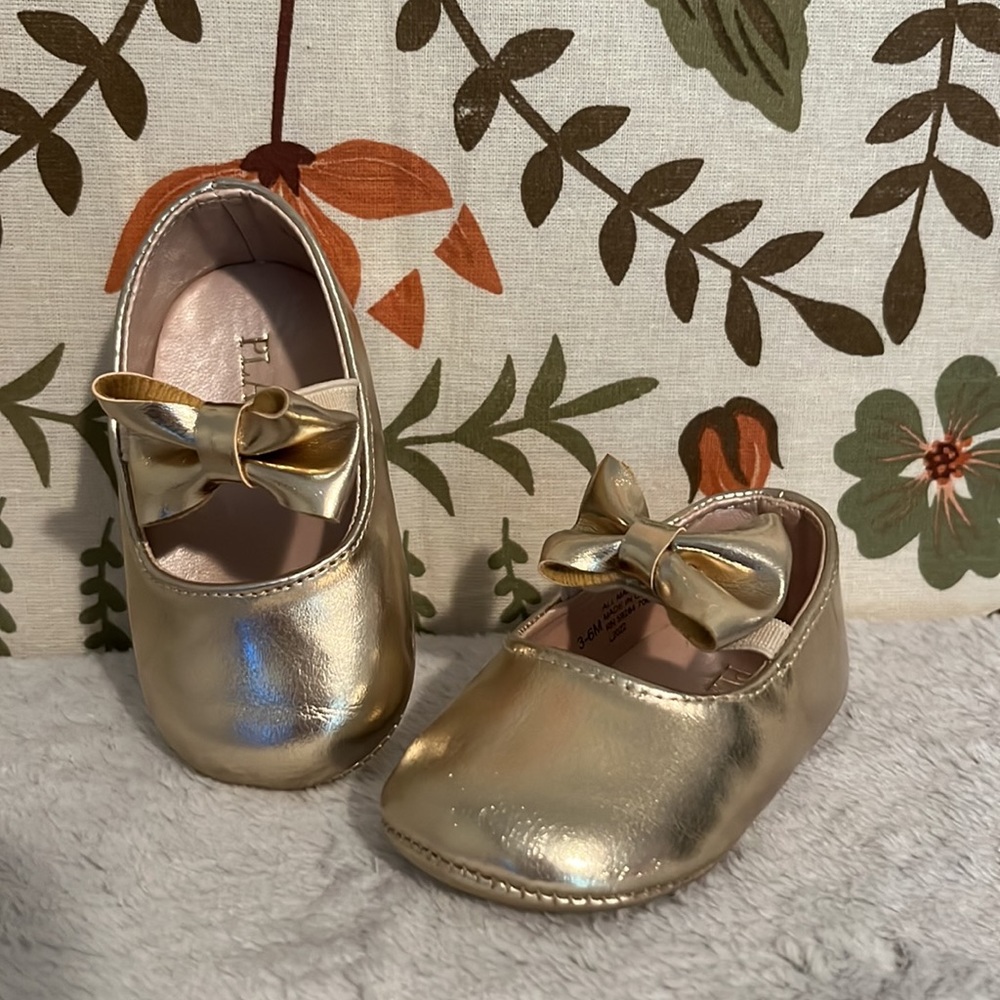 Gold Baby Dress Slippers